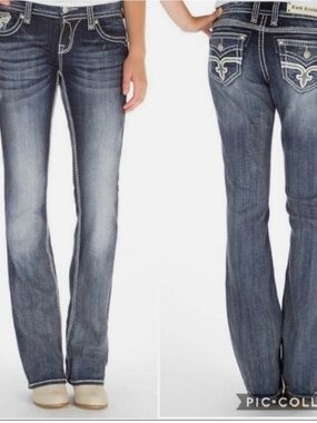 Rock Revival Women's Blue Faded Bootcut Jeans